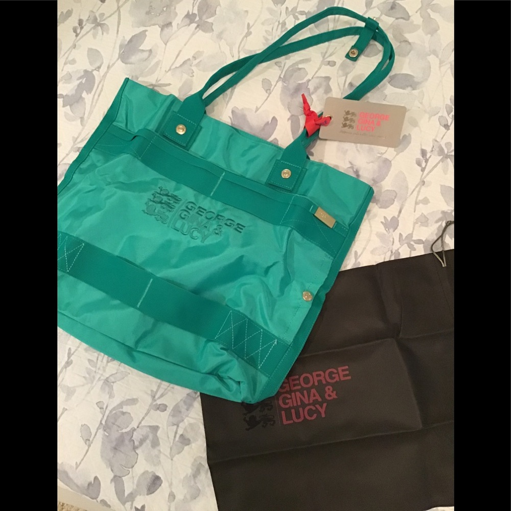 🎁NWT George Gina & Lucy Large Teal Tote Bag